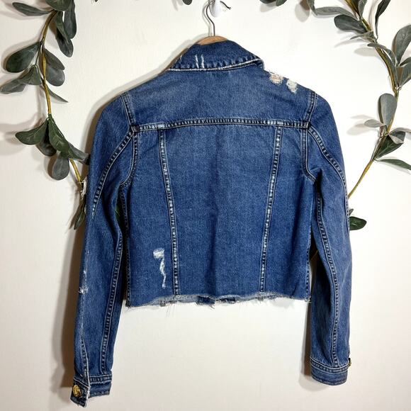 Veronica Beard Distressed Cara Denim Jacket - Picture 6 of 6